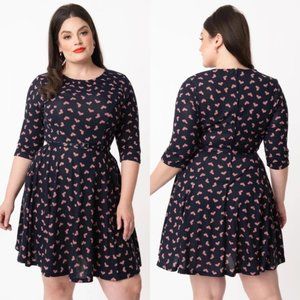 NWT Unique Vintage Blue/Pink heart dress 5x/26